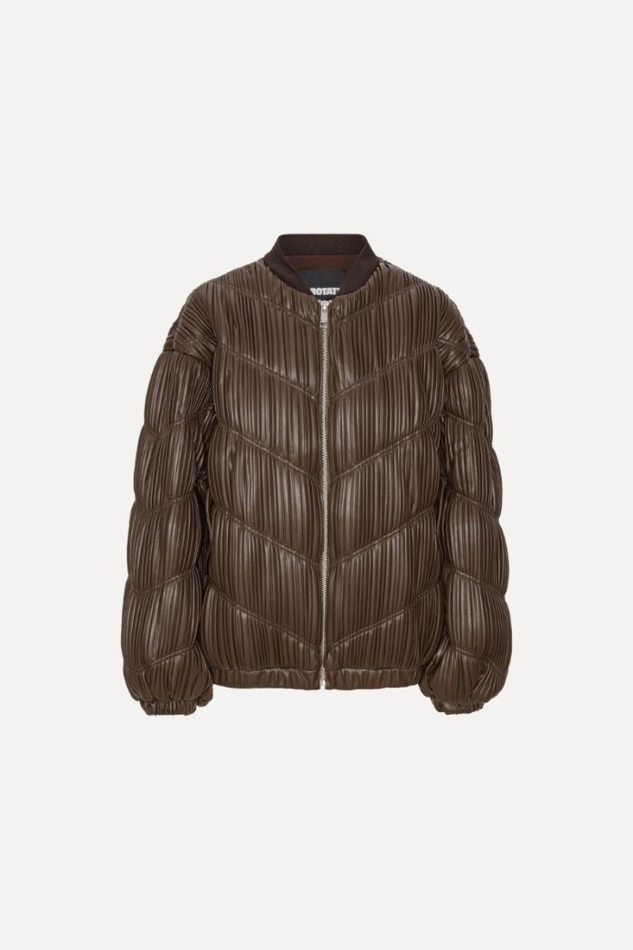 Rotate, Pleated bomber jacket, Brown